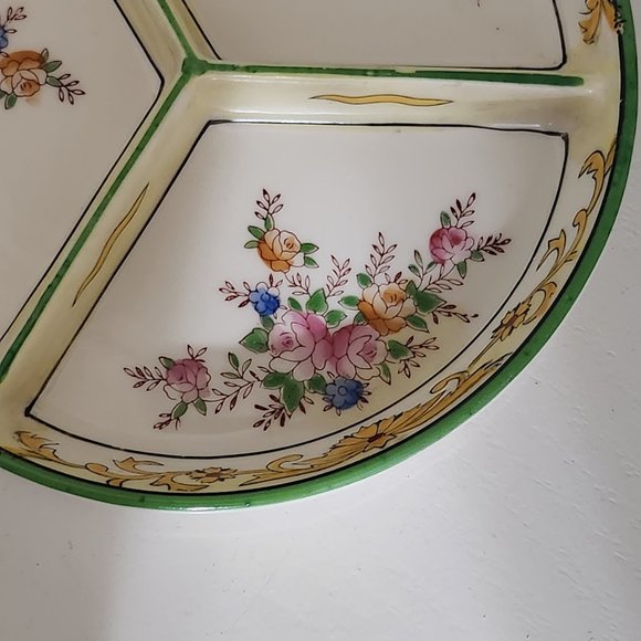 Antique Japanese Porcelain Serving Dish in Original Hand Painted Wooden Box - Picture 3 of 10